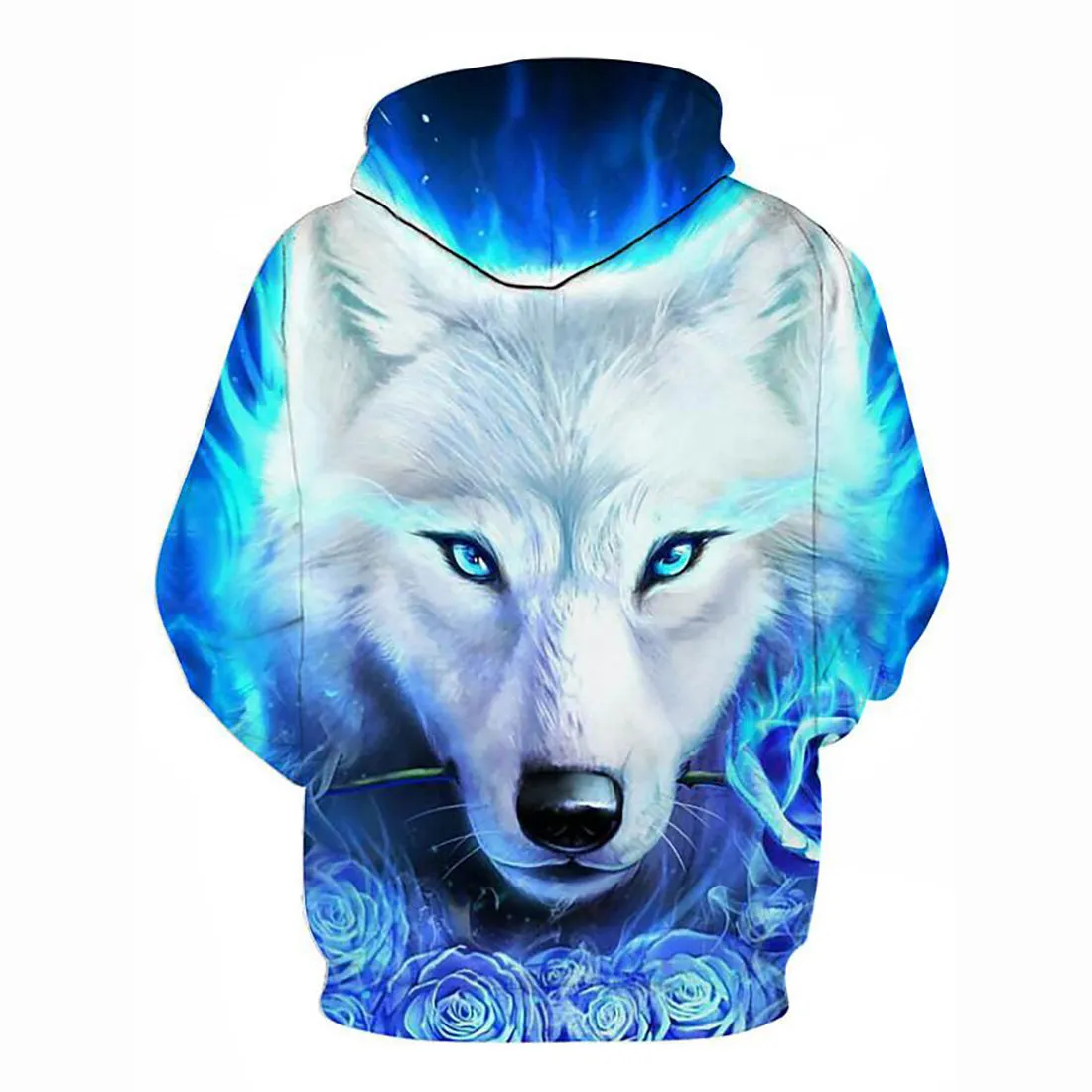 3D Printed Wolf Hoodie - Hooded Basic Pullover