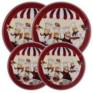 5134 4-Pack "Portly Chefs" © Elizabeth Medley Round Burner Covers