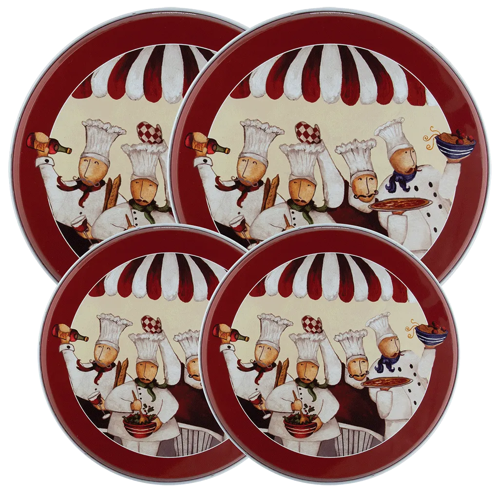 5134 4-Pack "Portly Chefs" © Elizabeth Medley Round Burner Covers