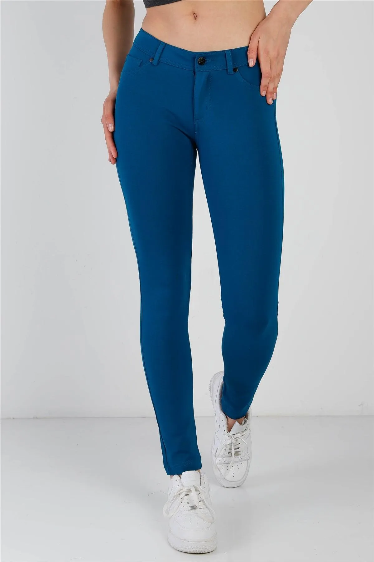 Blue Teal Mid Rise Skinny Pants /2-2-2