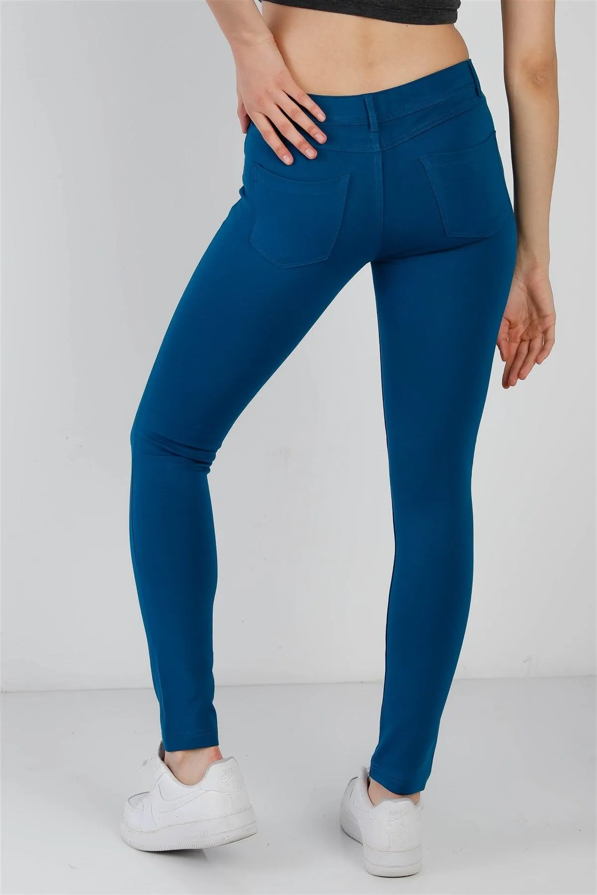 Blue Teal Mid Rise Skinny Pants /2-2-2