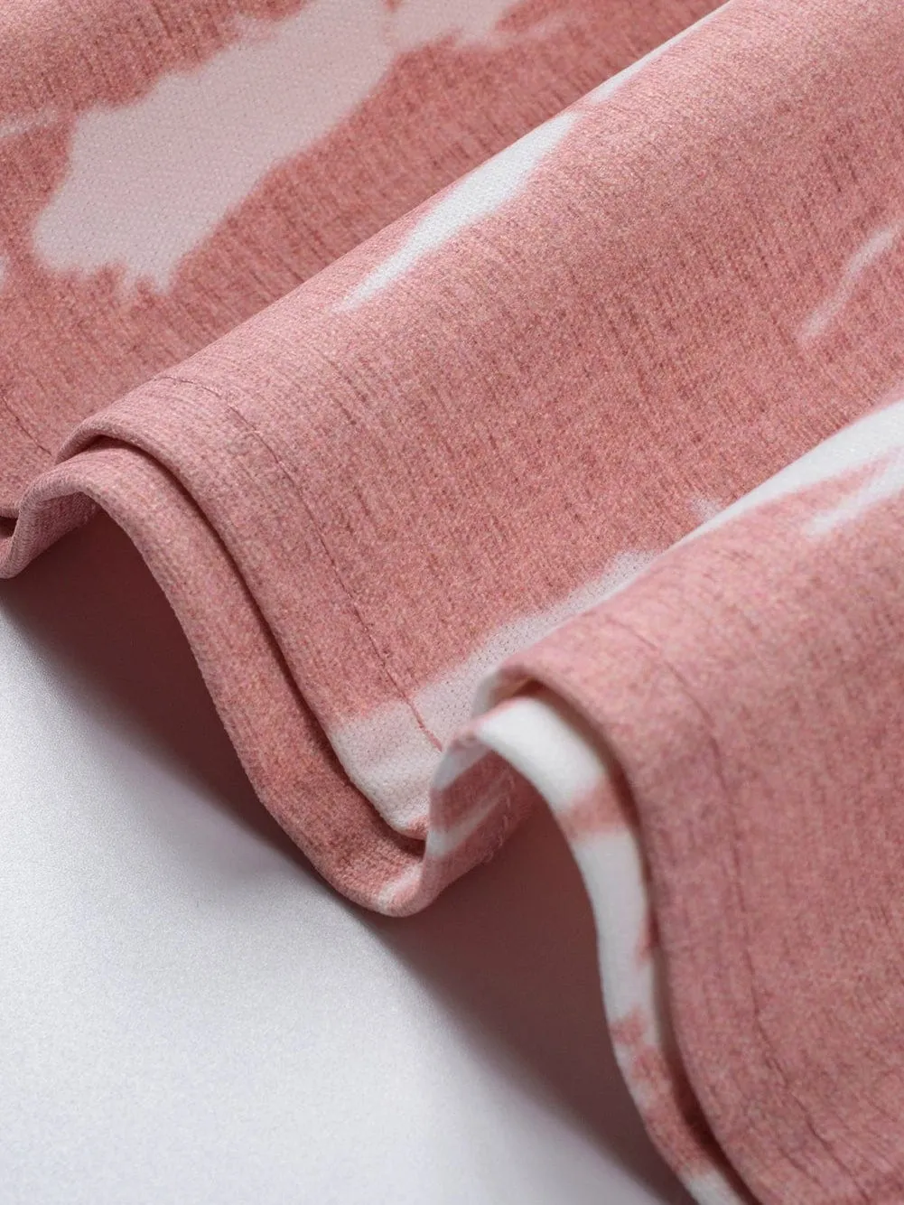 Boho-Chic Pink Tie Dye Casual Shorts with Drawstring
