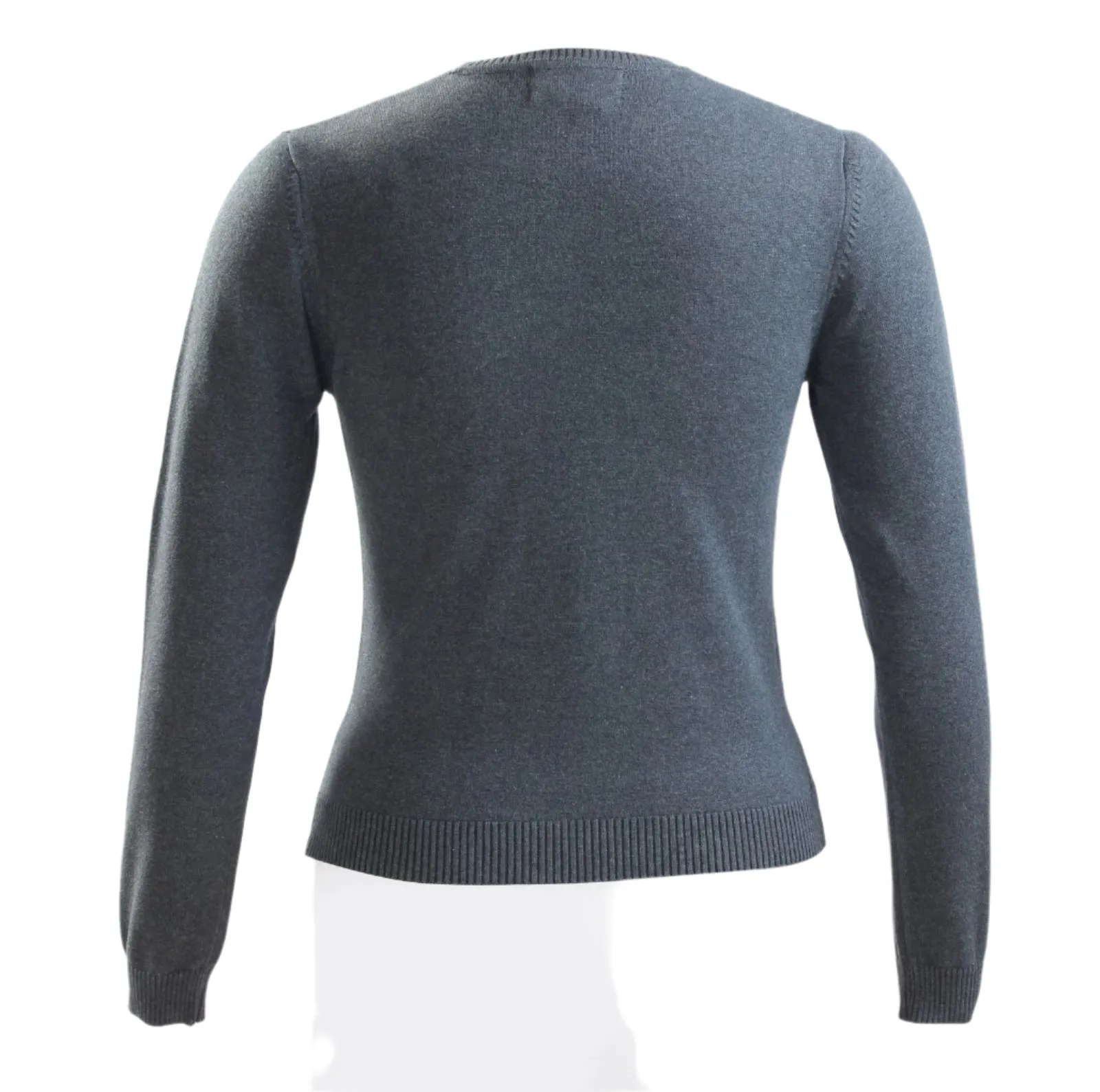 Charcoal Gray V-neck Cotton Knit sweater V-12