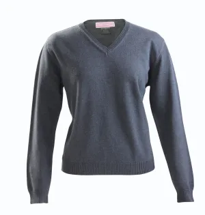 Charcoal Gray V-neck Cotton Knit sweater V-12