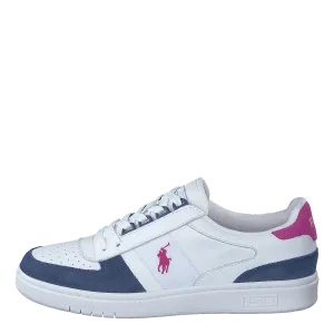 Court Low-Top Sneaker White/Light Navy/Vivid Pink