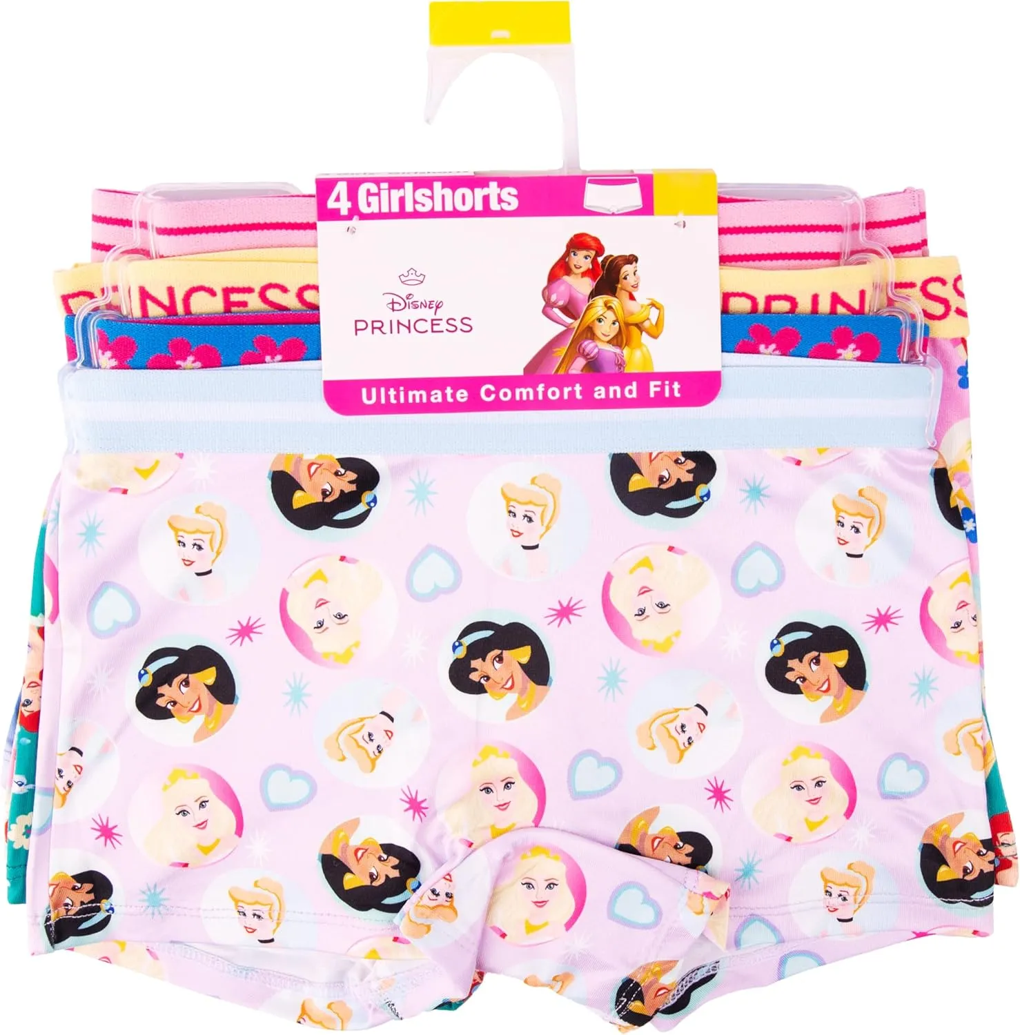 Disney Girls' Princess Panty Multipacks with Favorites Cinderella, Belle, Ariel and More in Sizes 2/3t, 4t, 4, 6, 8