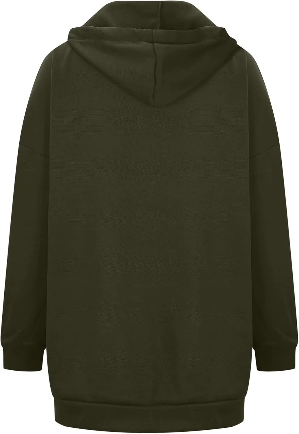 DOLKFU Womens Oversized Hoodie Dress Zip Up Long Sweatshirt Solid Basic Pullover Tops Y2K Trendy Winter Clothes With Pockets