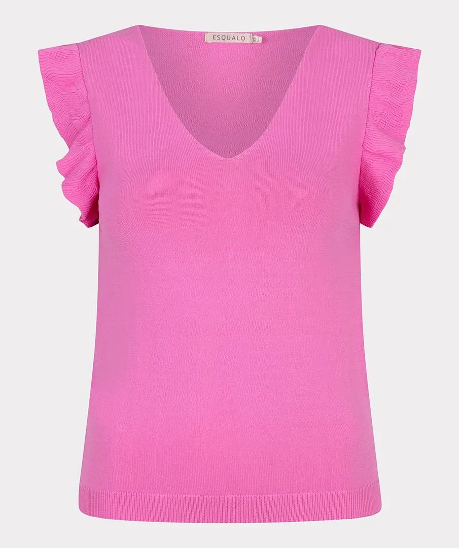Esqualo ‘V Neck Ruffle Top’