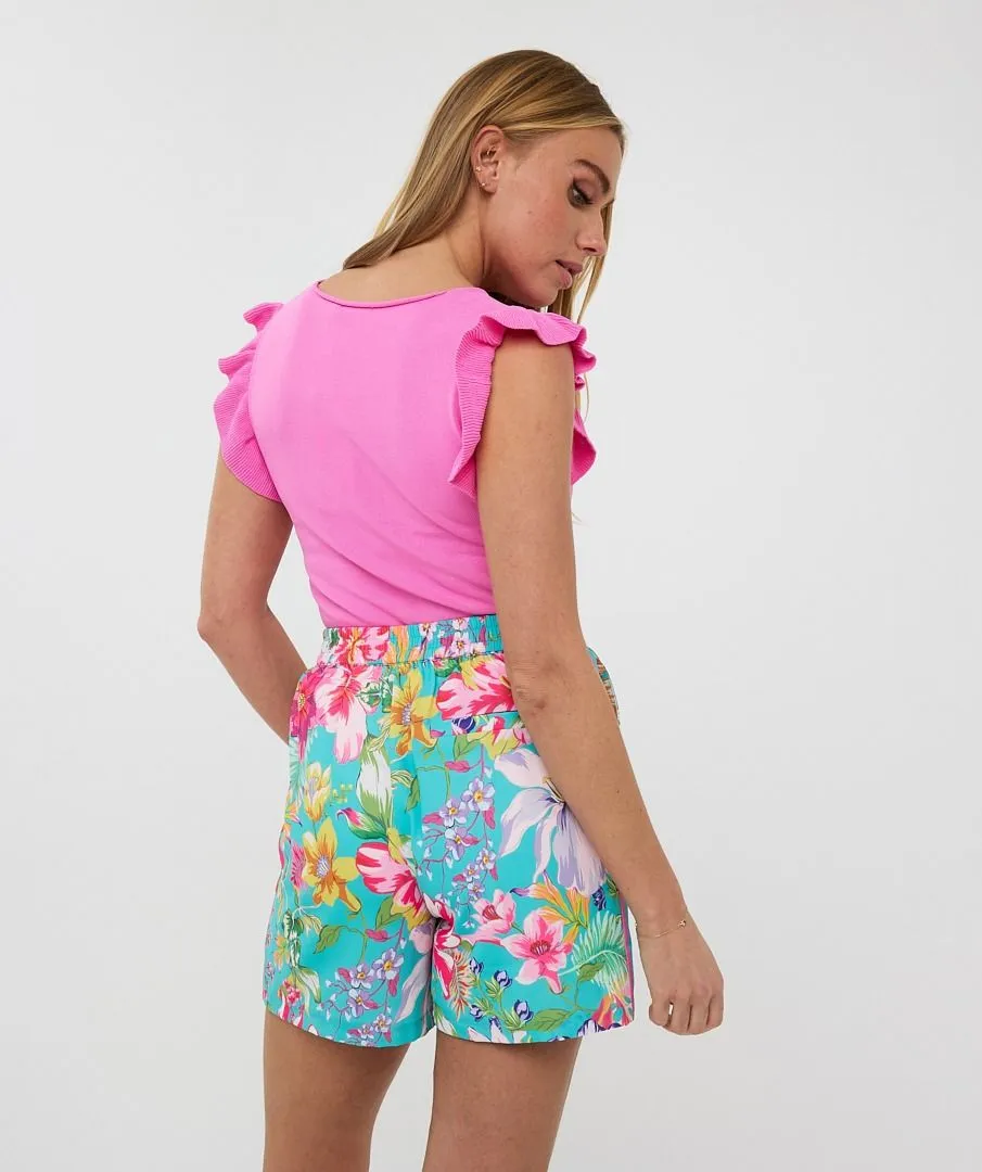 Esqualo ‘V Neck Ruffle Top’