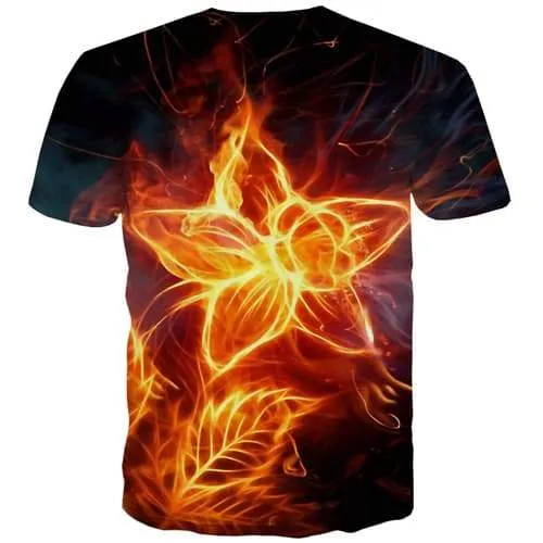 Flower T shirts Men Geometric T-shirts Graphic Abstract Tshirts Casual Flame Tshirts Novelty Galaxy Space Tshirt Printed