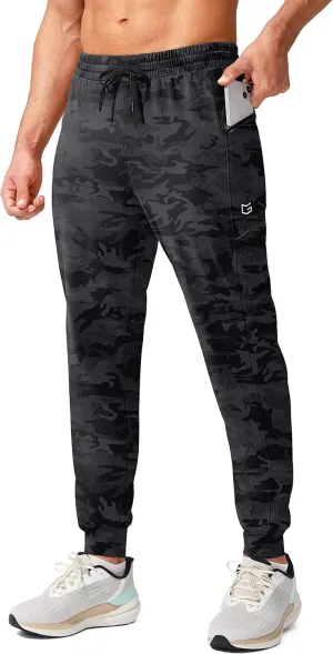 G Gradual Men's Joggers Pants with Zipper Pockets Stretch Athletic Sweatpants for Men Workout Jogging Running