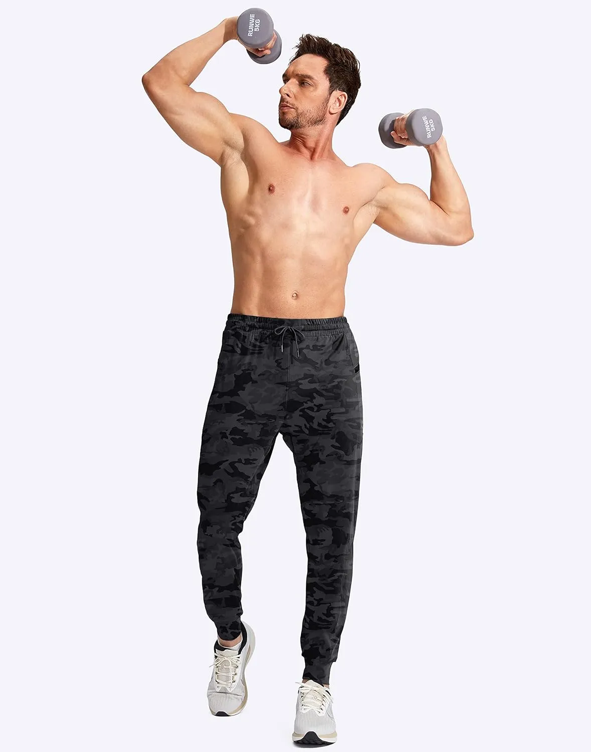G Gradual Men's Joggers Pants with Zipper Pockets Stretch Athletic Sweatpants for Men Workout Jogging Running