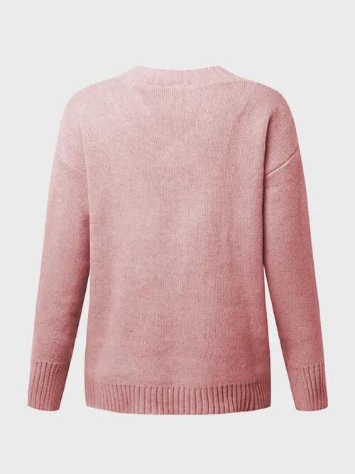 Hadley Deep V-Neck Long Sleeve Knit Top