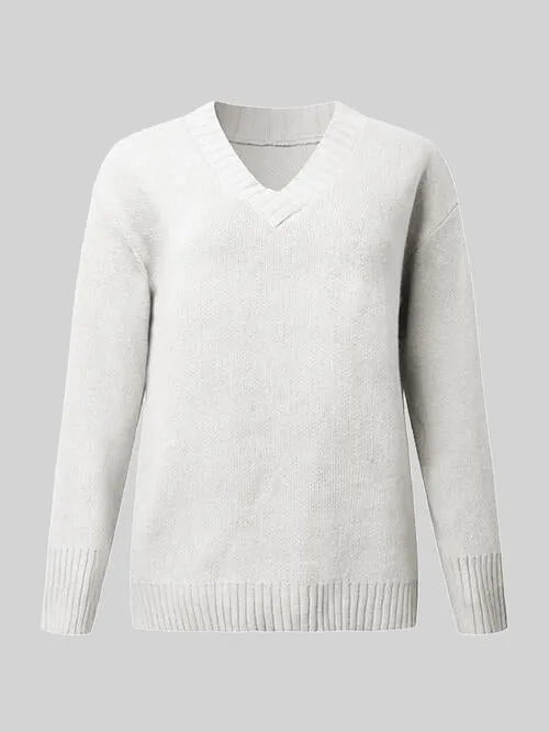 Hadley Deep V-Neck Long Sleeve Knit Top