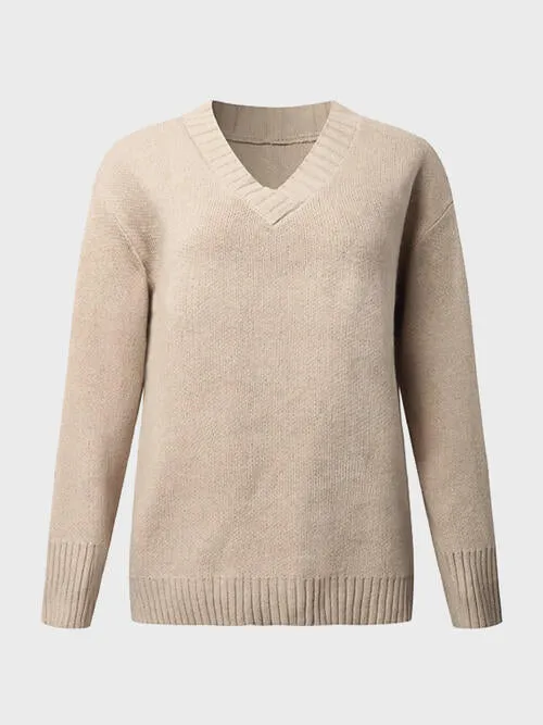 Hadley Deep V-Neck Long Sleeve Knit Top