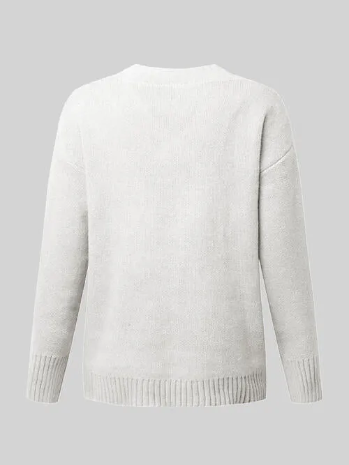 Hadley Deep V-Neck Long Sleeve Knit Top