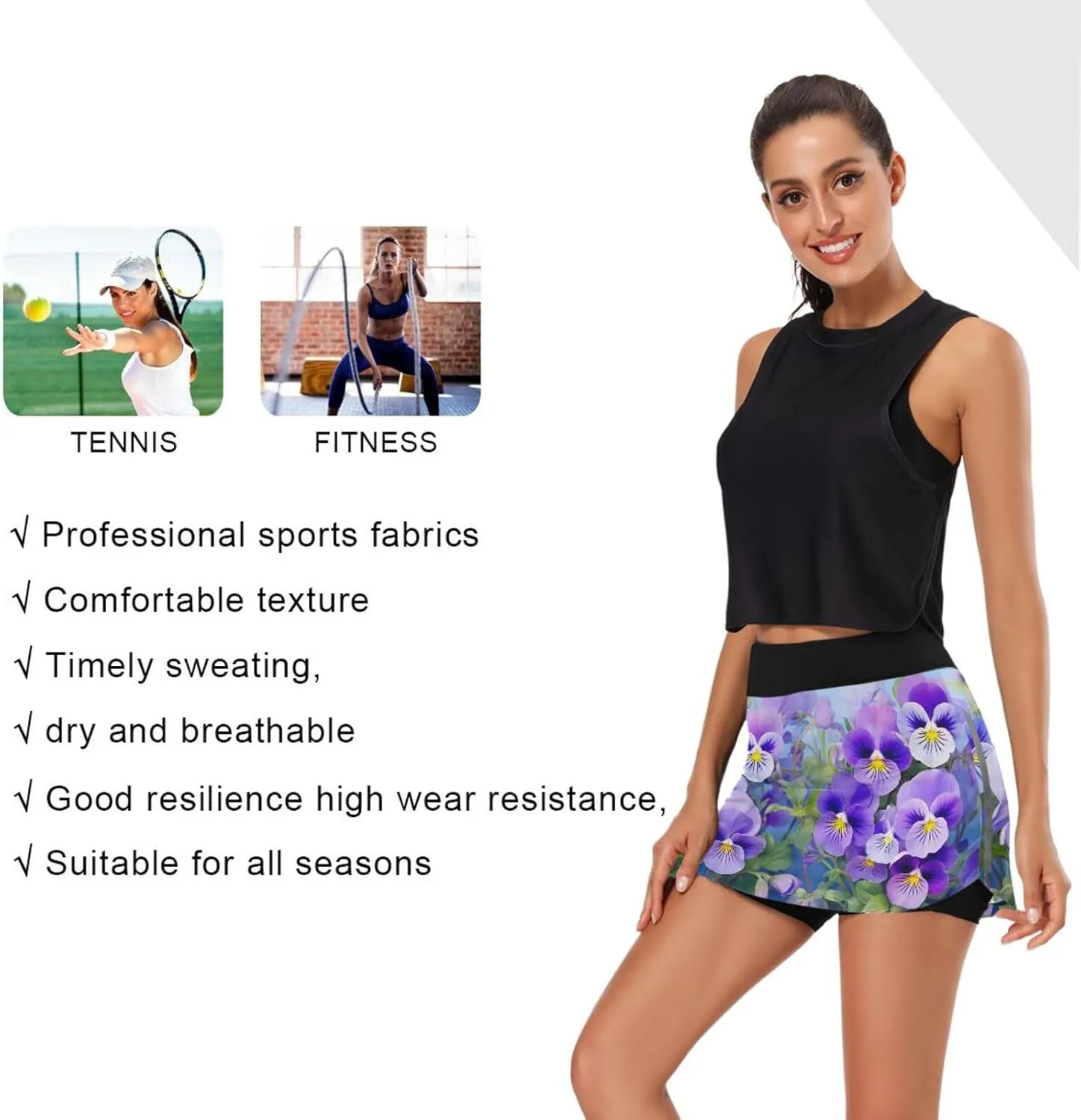 Joisal High Waisted Skort for Women with Pockets Short Skirts for Women Summer, Women Tennis Skirt