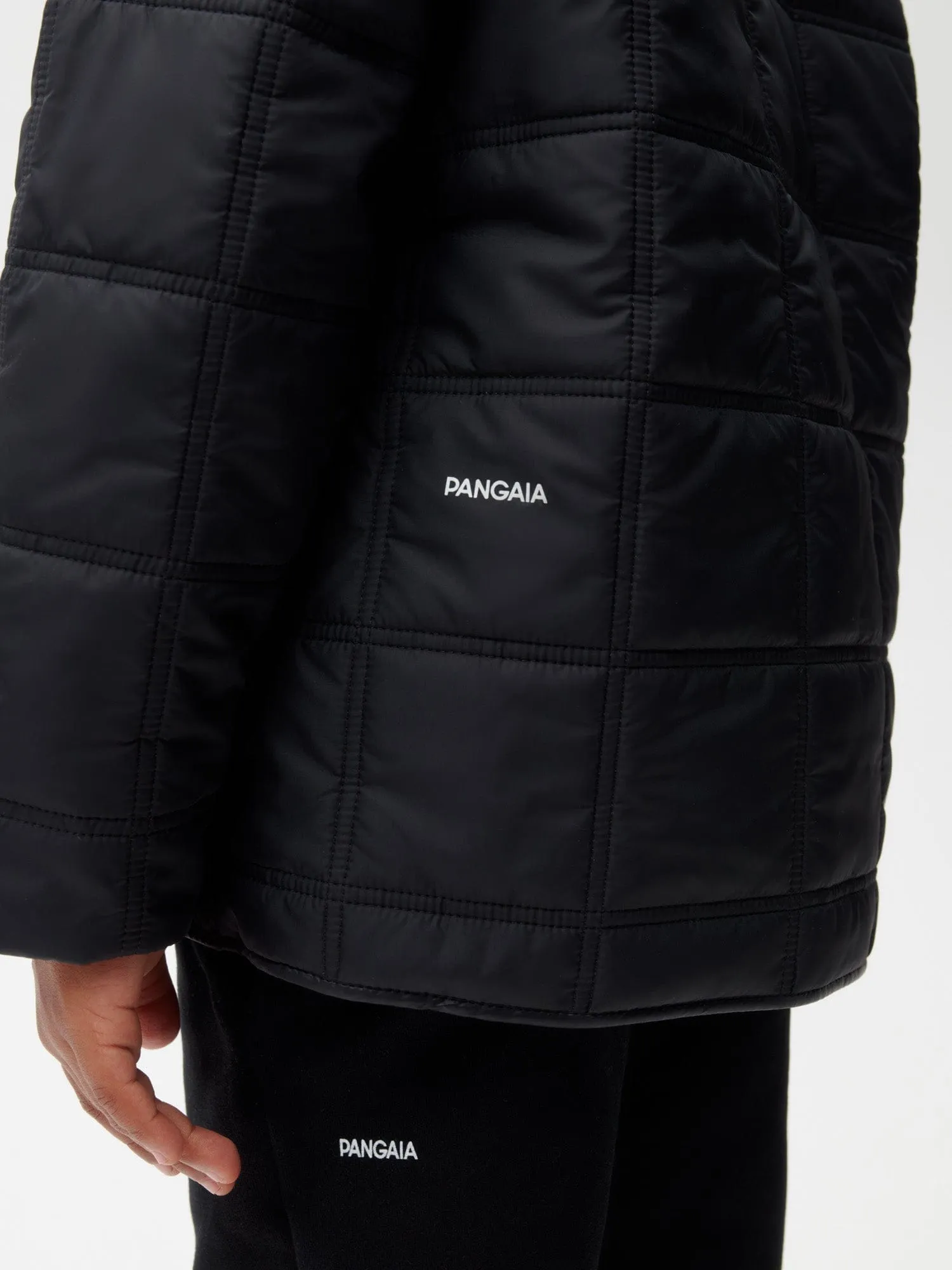 Kid's Flower-Warmth Quilted Collarless Jacketblack