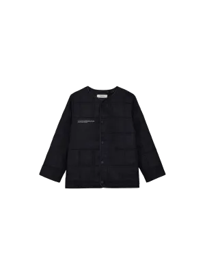 Kid's Flower-Warmth Quilted Collarless Jacketblack
