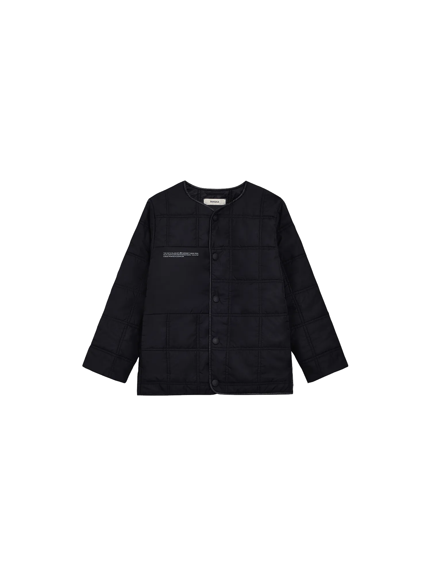 Kid's Flower-Warmth Quilted Collarless Jacketblack