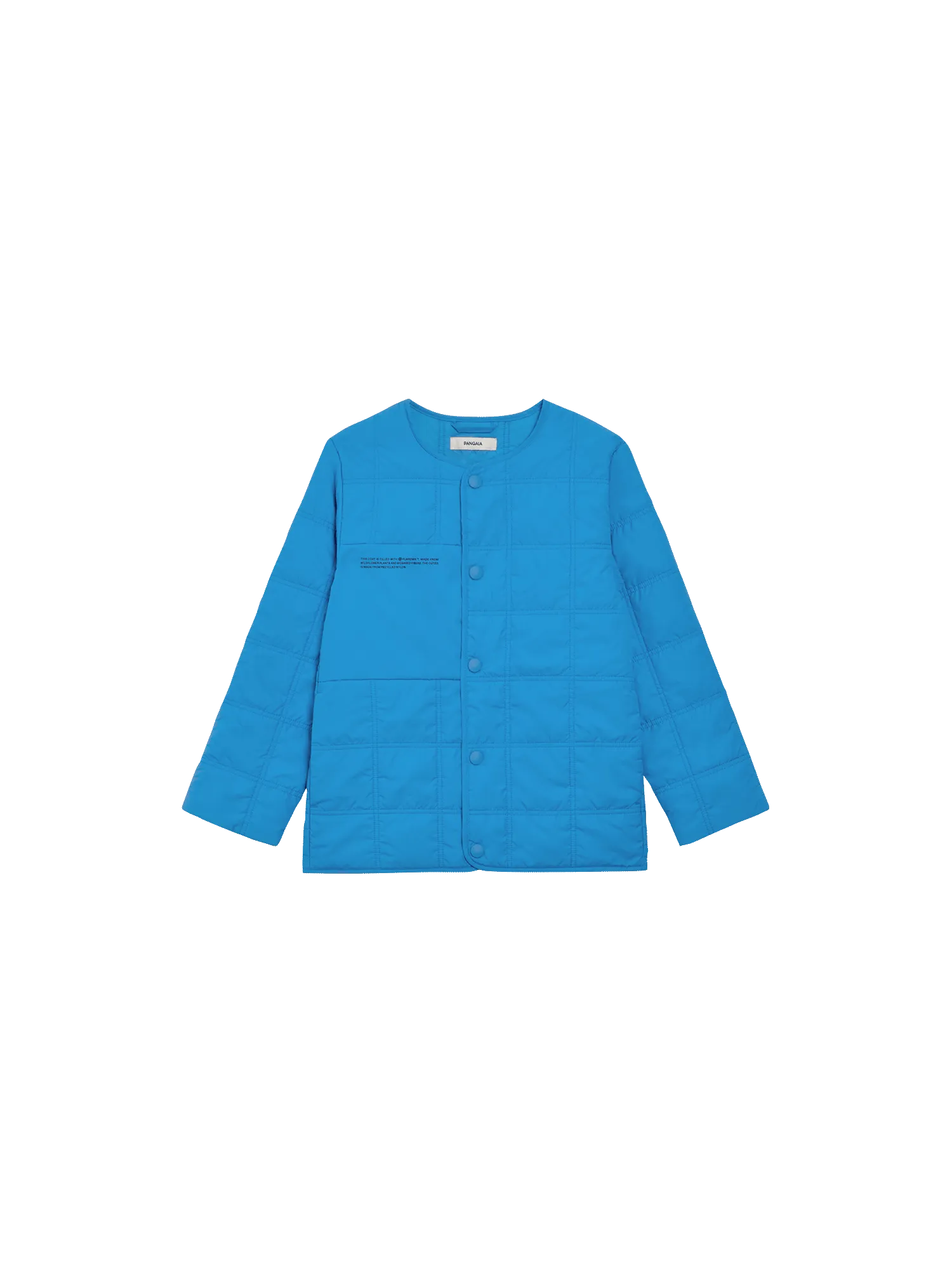 Kids Flower-Warmth Quilted Collarless Jacketcerulean blue