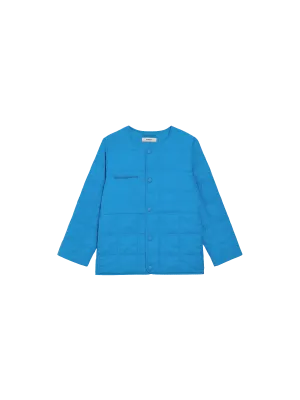 Kids Flower-Warmth Quilted Collarless Jacketcerulean blue