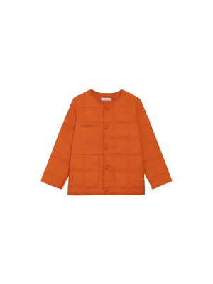 Kids Flower-Warmth Quilted Collarless Jacketcinnamon orange