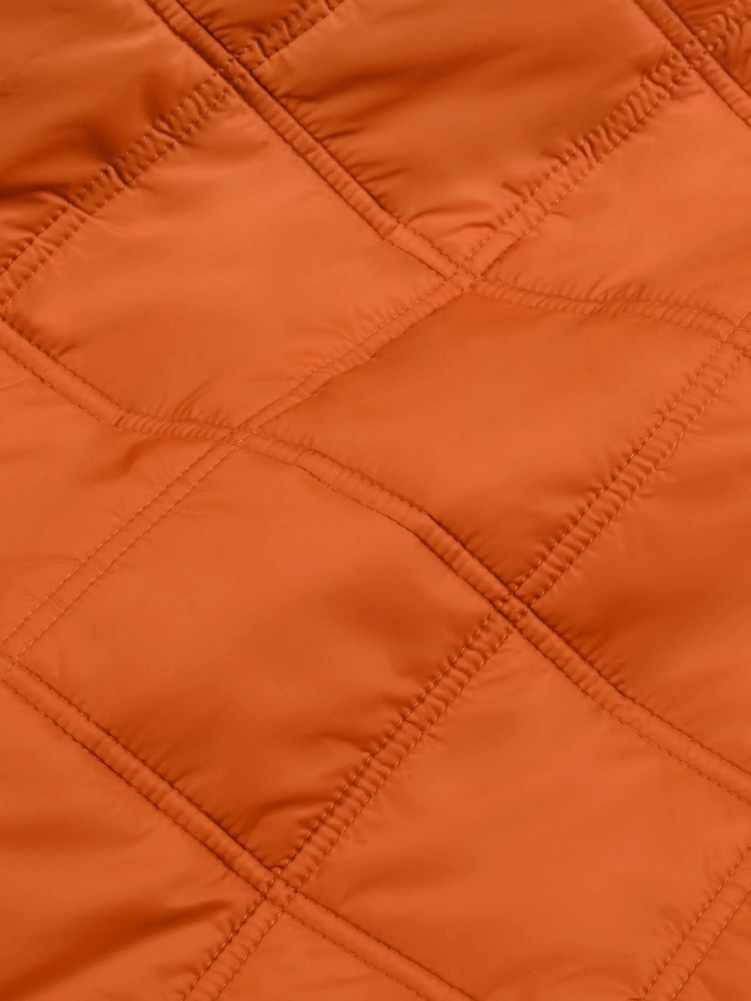 Kids Flower-Warmth Quilted Collarless Jacketcinnamon orange