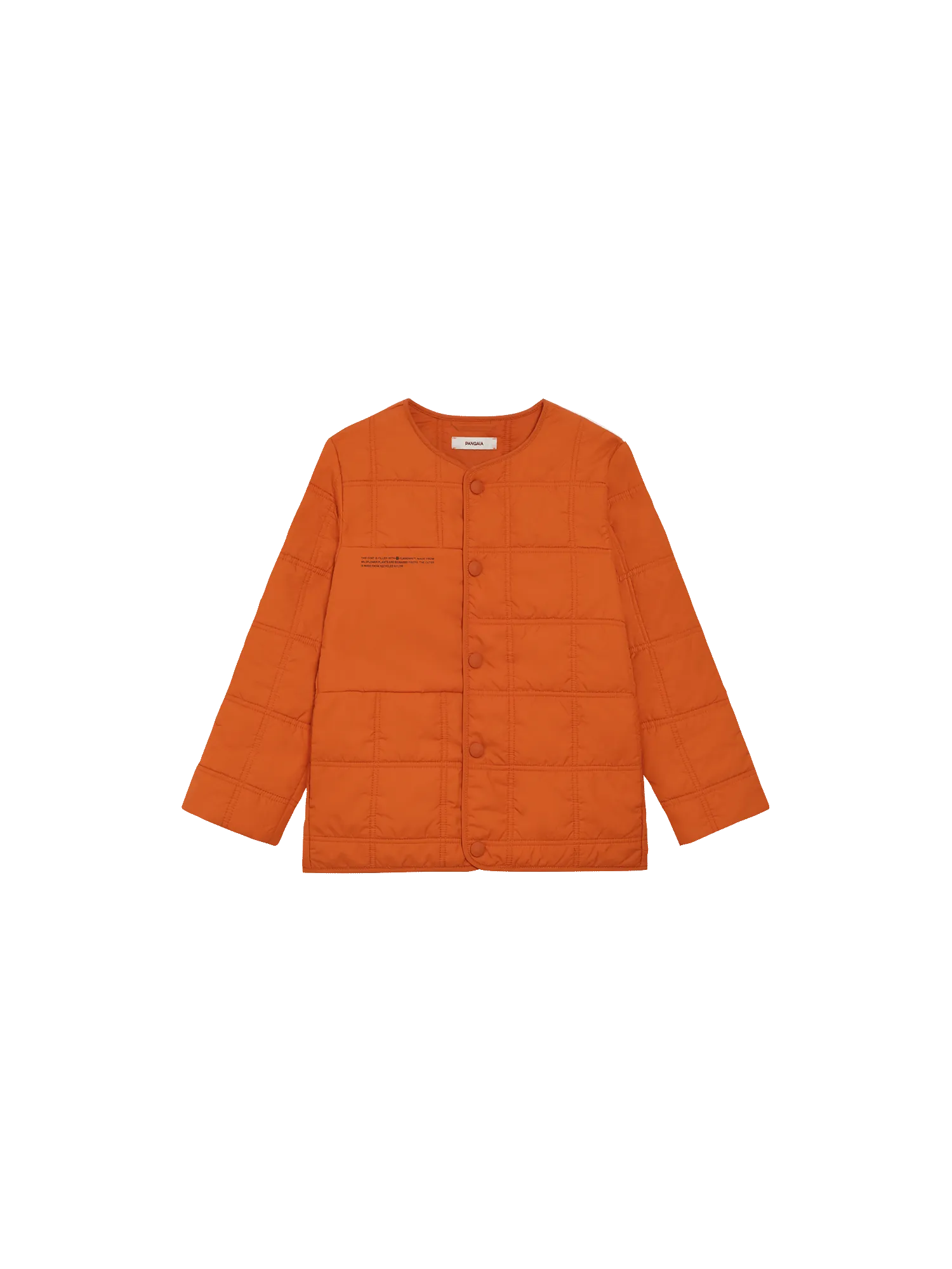 Kids Flower-Warmth Quilted Collarless Jacketcinnamon orange