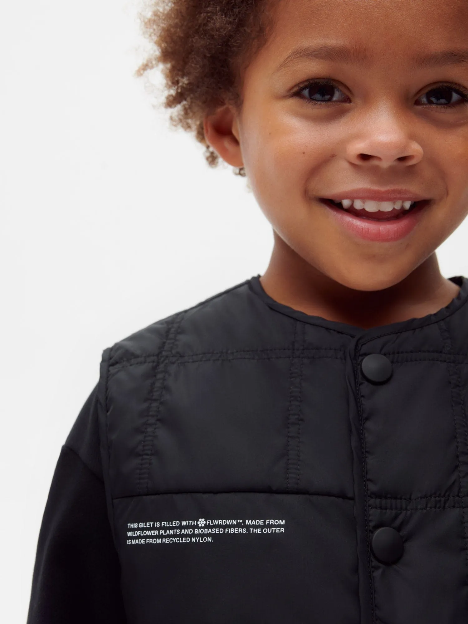 Kids Flower-Warmth Quilted Giletblack