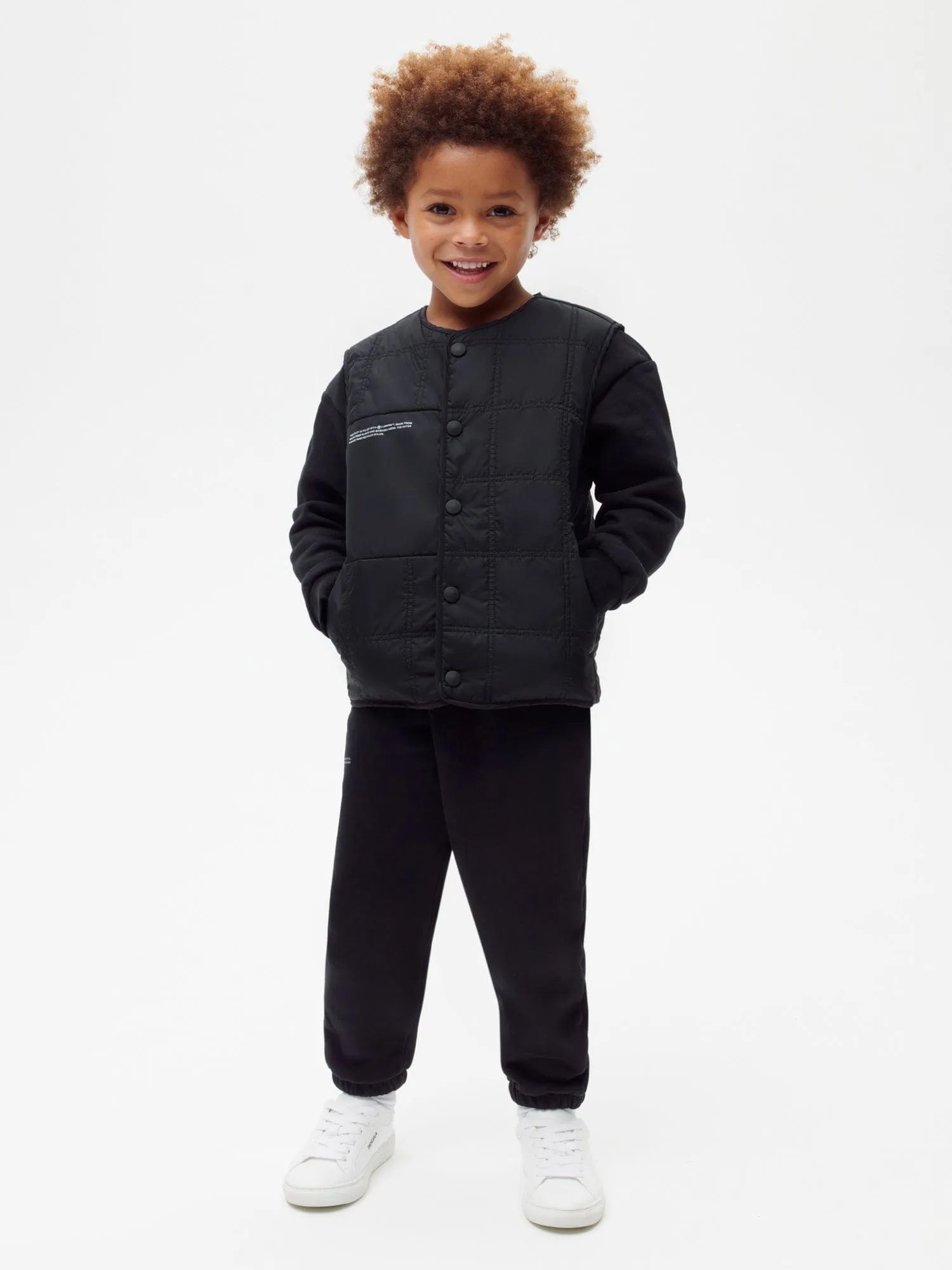 Kids Flower-Warmth Quilted Giletblack