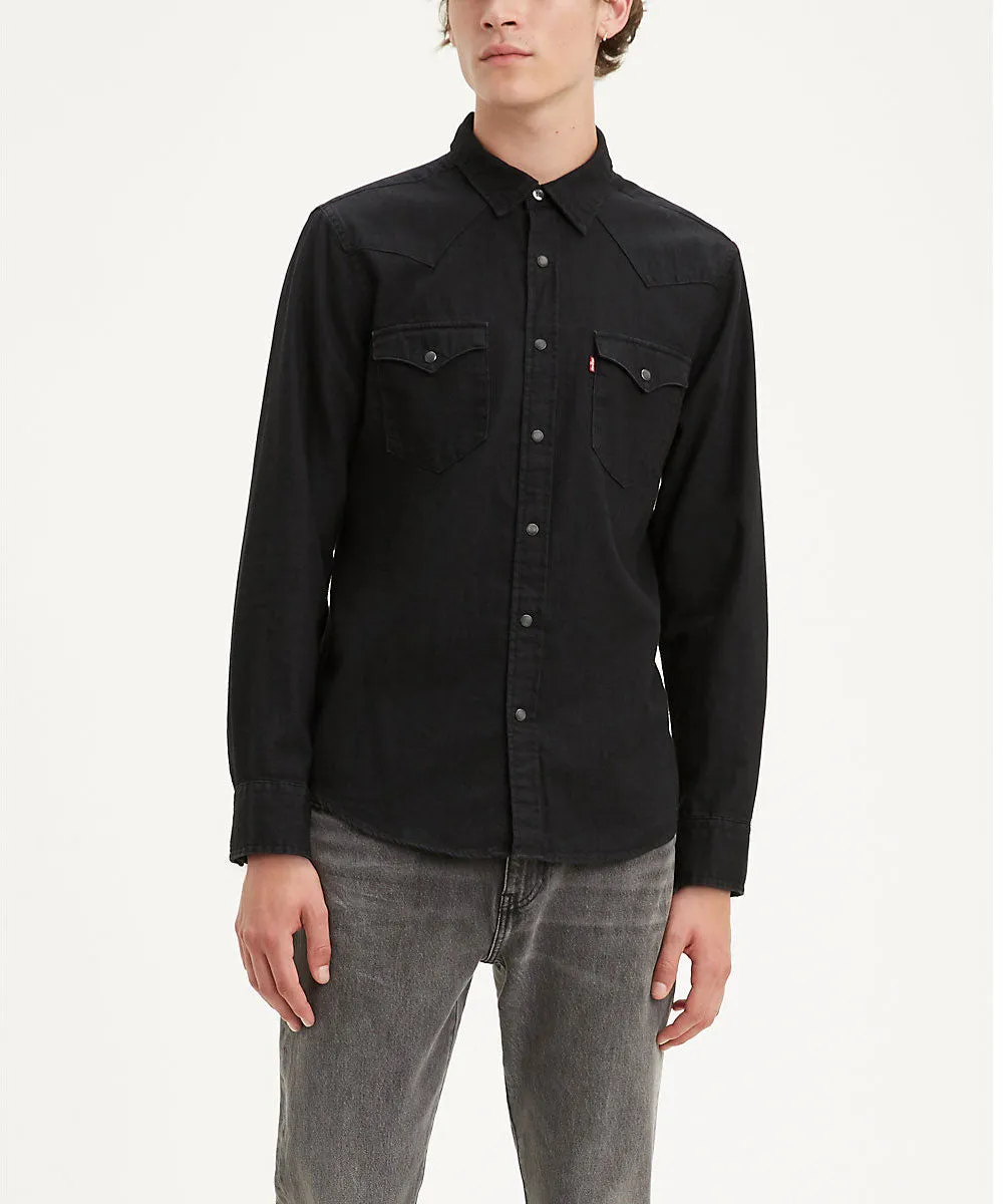 Levi's Men's Classic Standard Denim Western Shirt - New Black