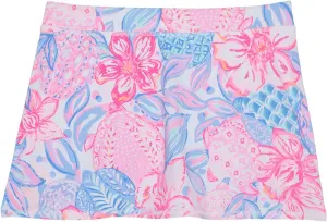 Lilly Pulitzer Kids Mini Aila UPF 50  Skort for Kids (Toddler/Little Kids/Big Kids) - Cotton - All-Over Print Pink Isle LG (8-10 Big Kid) One Size