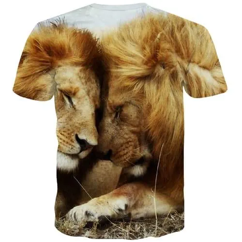 Lion T-shirt Men Animal Tshirt Anime Lovely Tshirt Printed Funny T shirts Funny Street T-shirts 3d Short Sleeve Hip hop Unisex