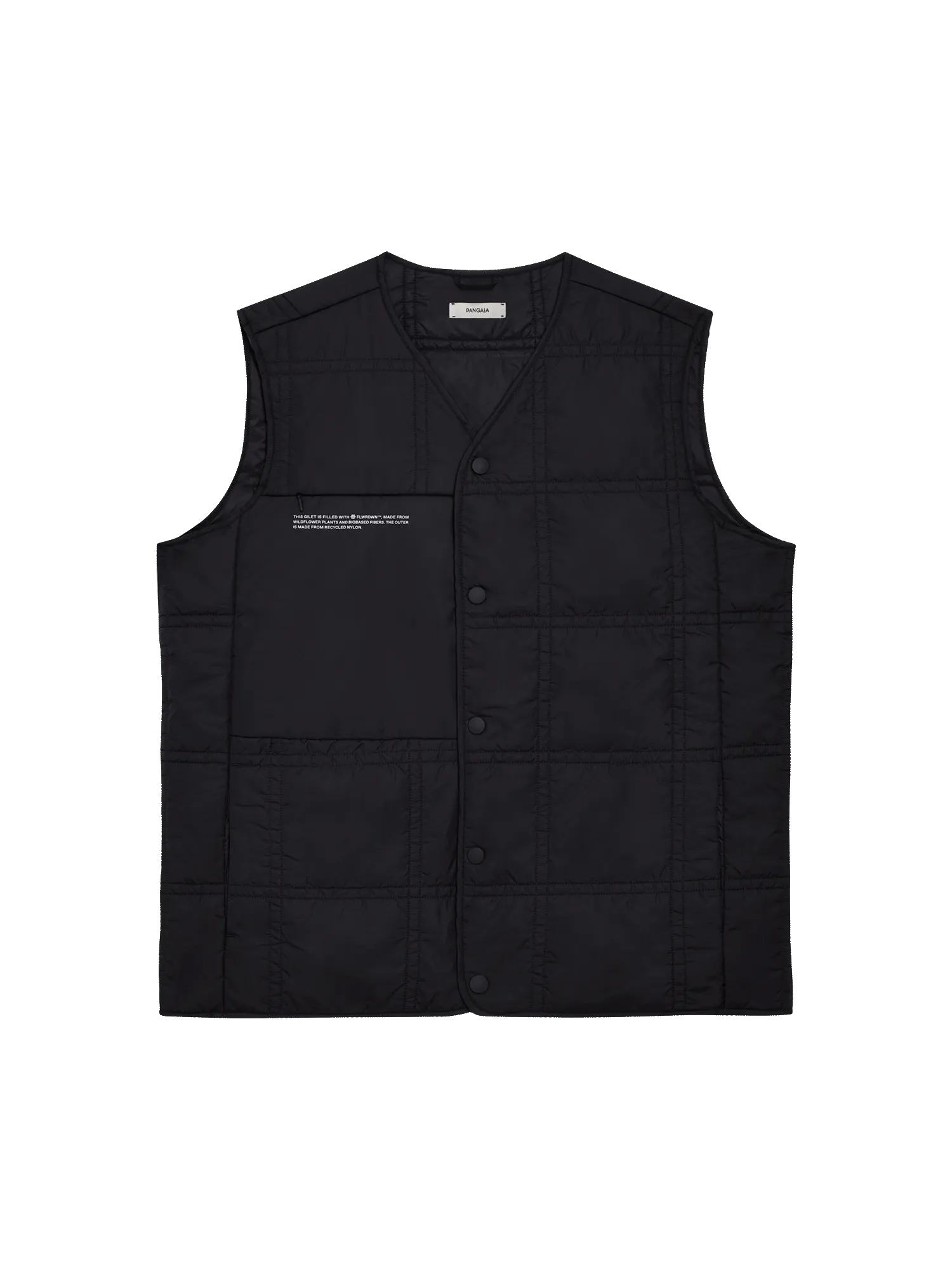 Mens Flower-Warmth Quilted Giletblack