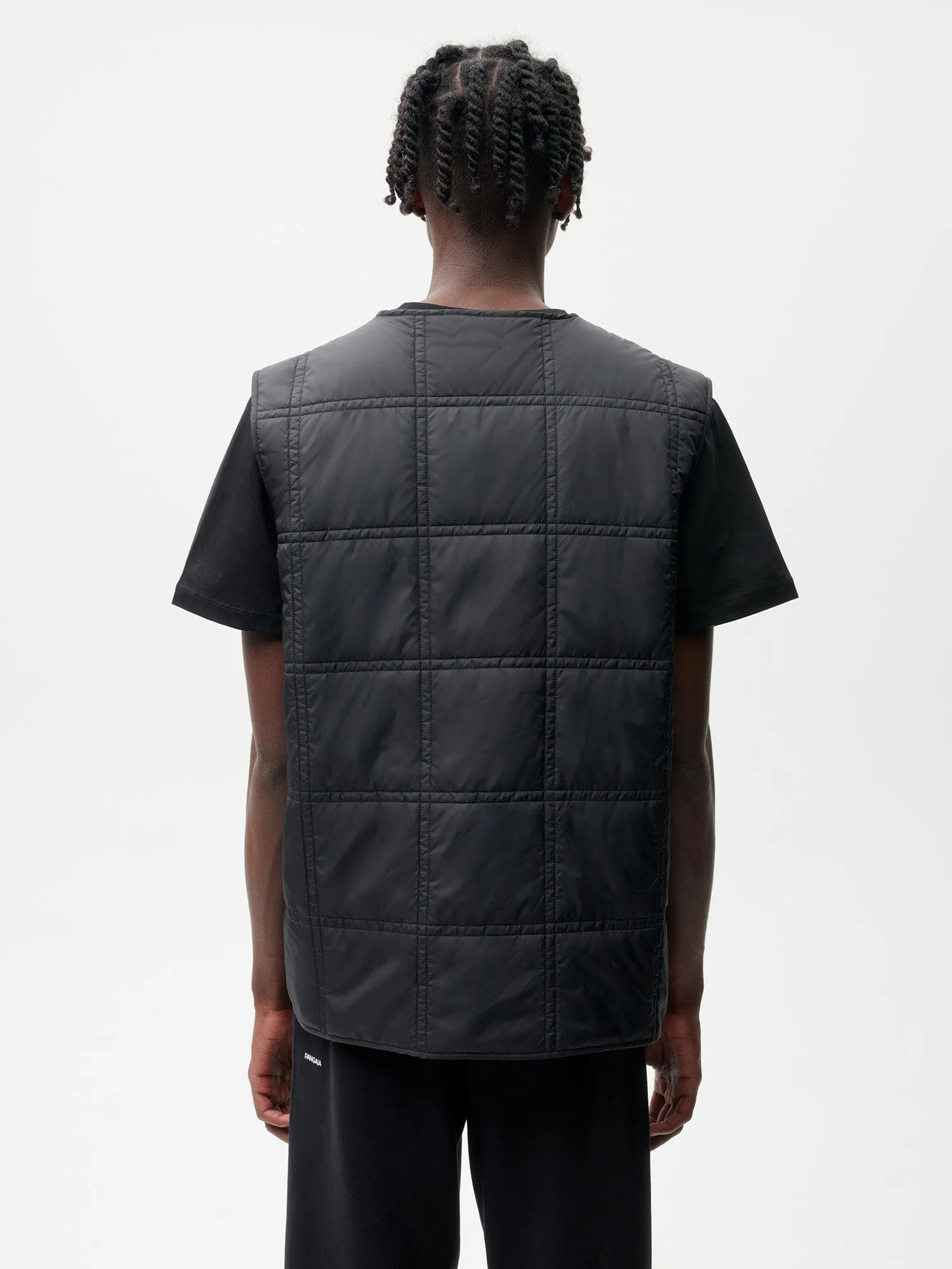 Mens Flower-Warmth Quilted Giletblack