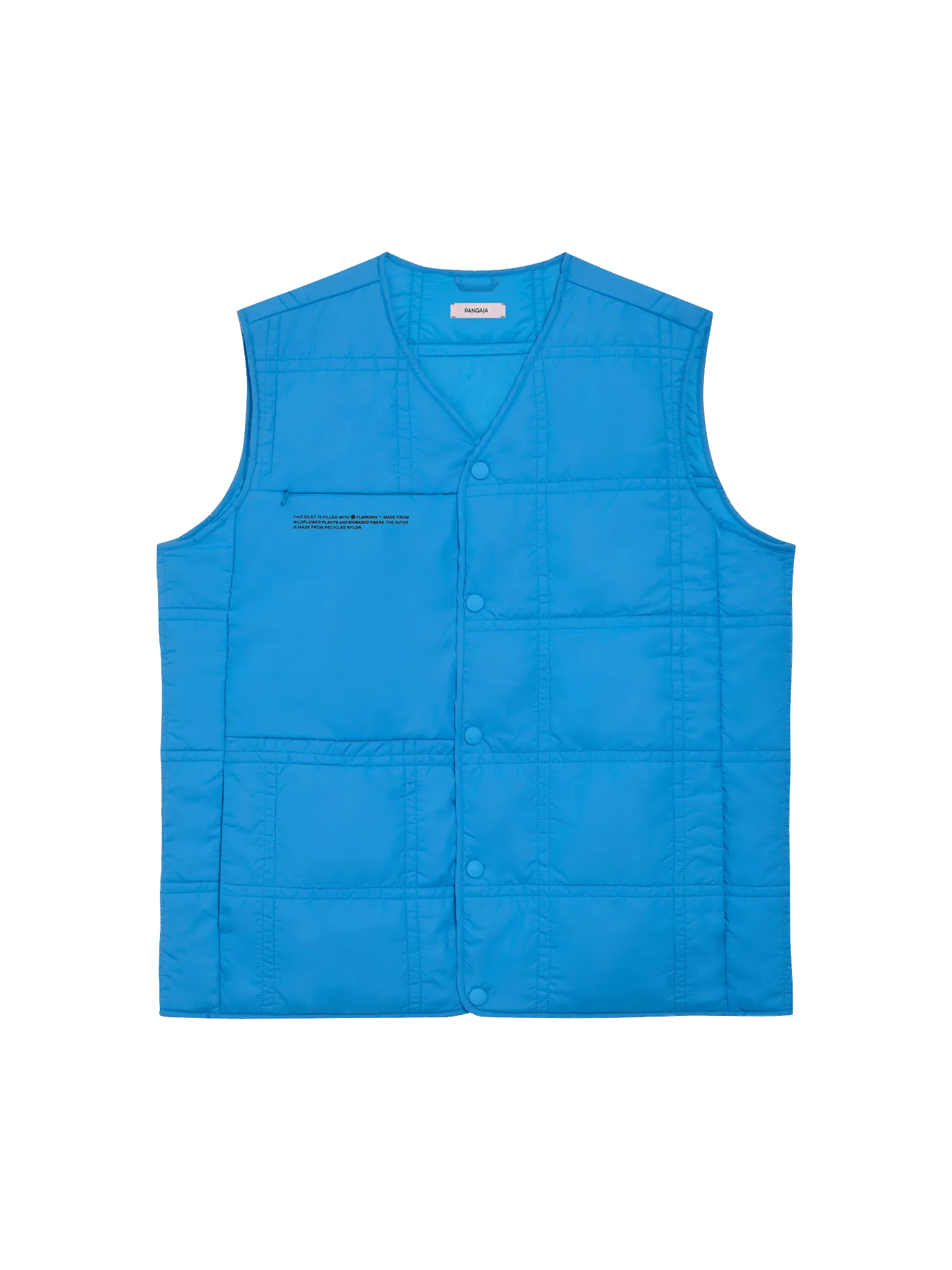 Mens Flower-Warmth Quilted Giletcerulean blue