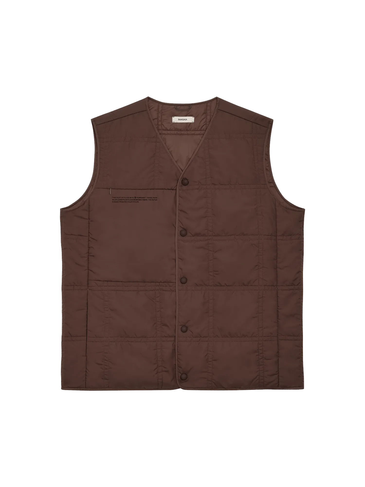 Mens Flower-Warmth Quilted Giletchestnut brown