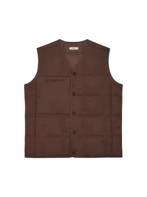 Mens Flower-Warmth Quilted Giletchestnut brown