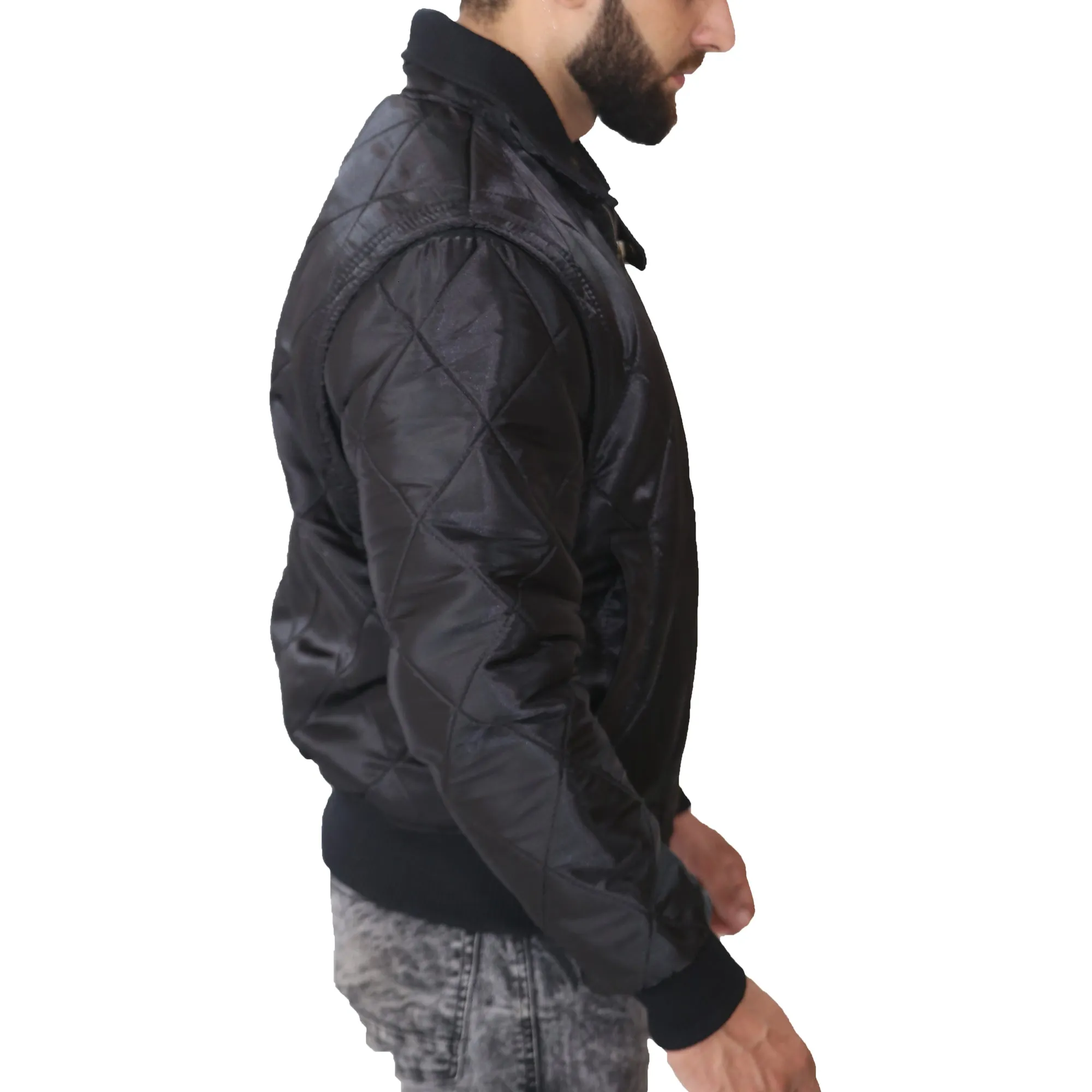 Mens Ryan Gosling Black Satin Drive Scorpion Jacket
