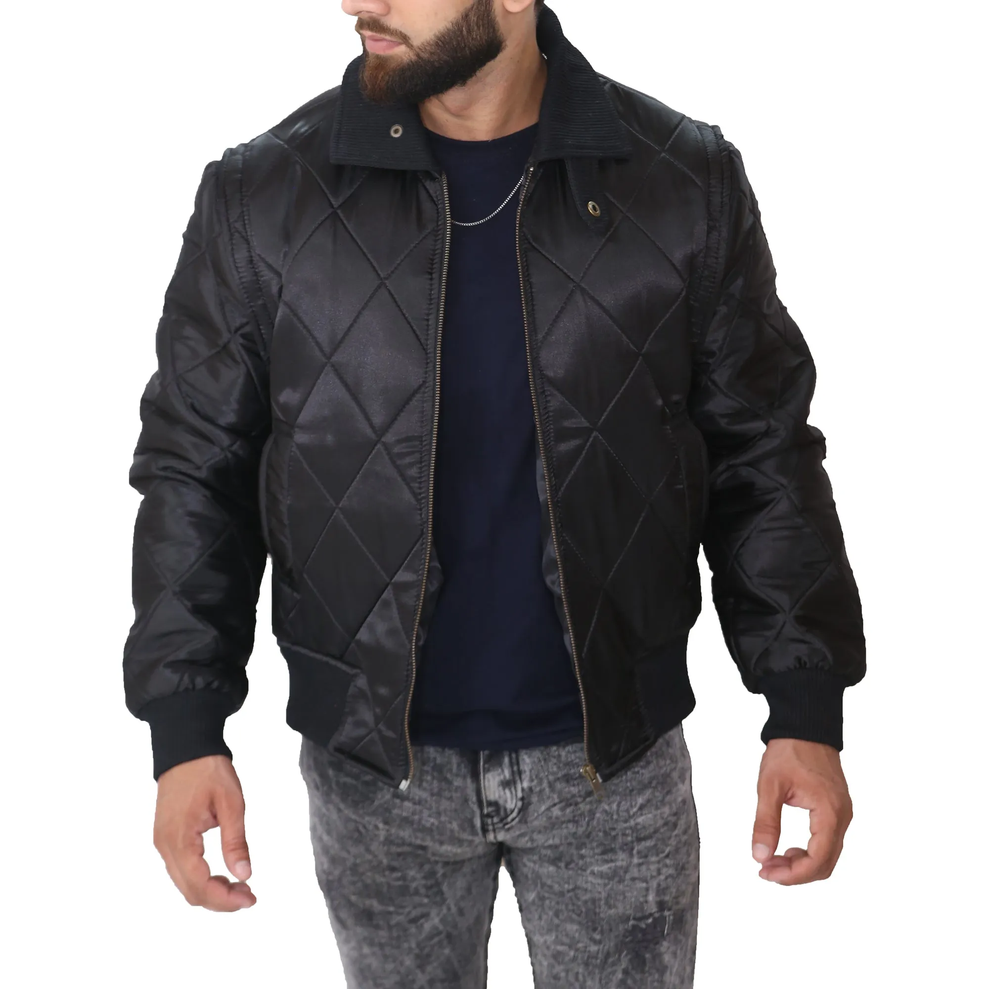 Mens Ryan Gosling Black Satin Drive Scorpion Jacket