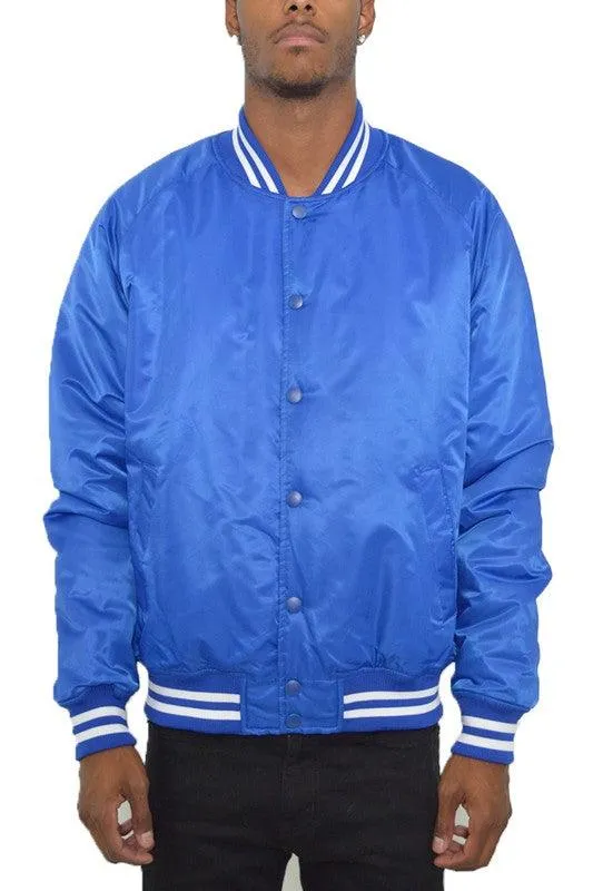 Mens Solid Color Varsity Jackets