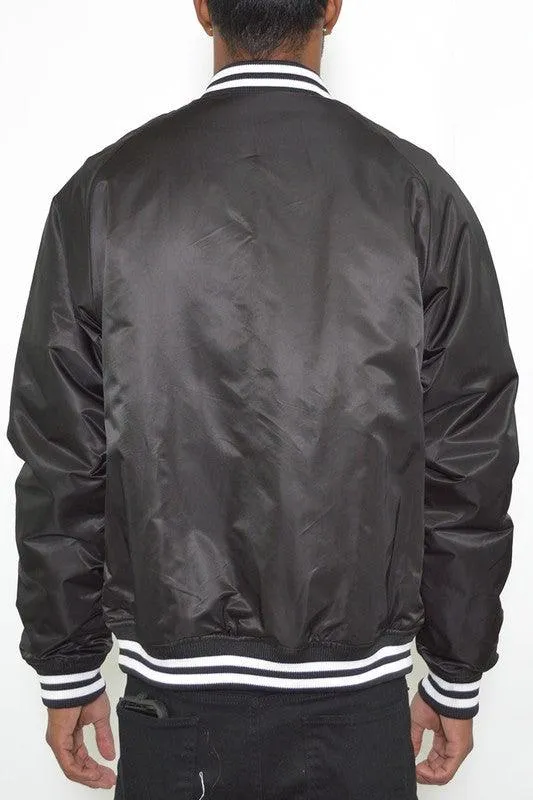 Mens Solid Color Varsity Jackets