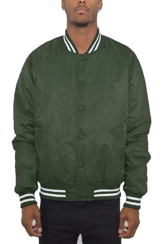 Mens Solid Color Varsity Jackets