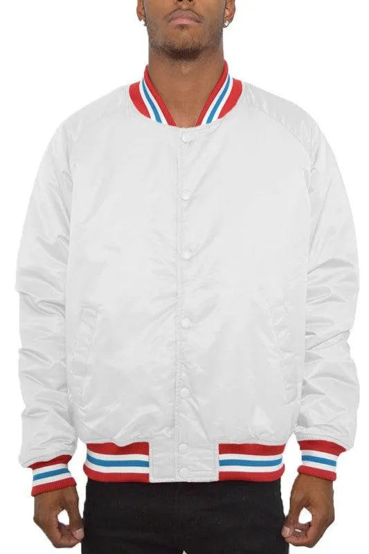 Mens Solid Color Varsity Jackets