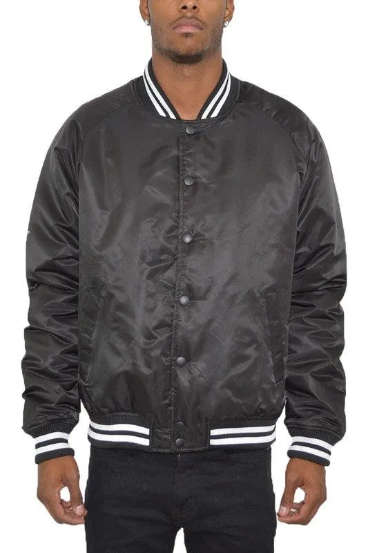 Mens Solid Color Varsity Jackets