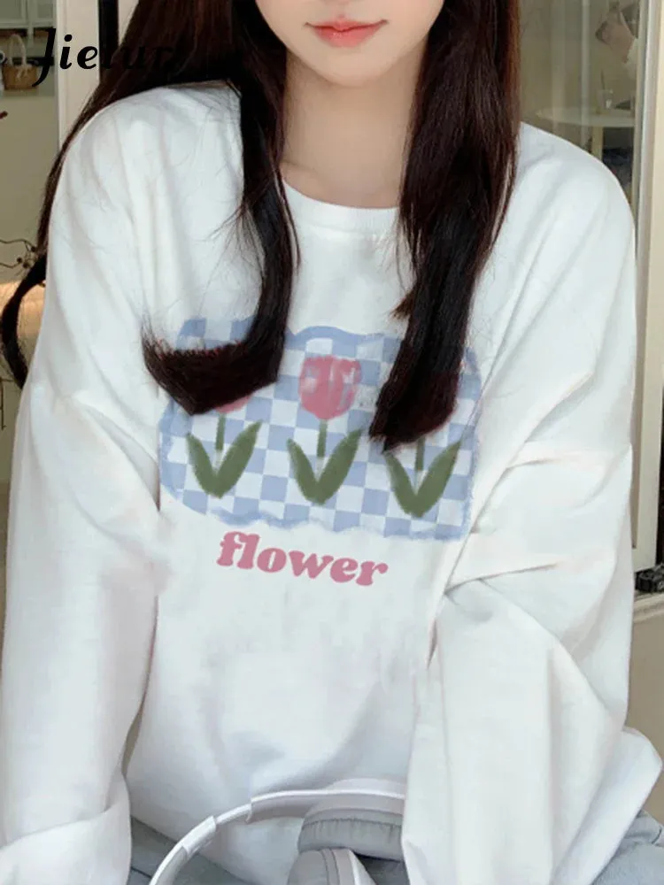 Metaversmall Apricot Sweet Simple Female Sweatshirts Pullover Casual Loose O-neck Basic Women's Hoodies Winter Fashion Office Ladies