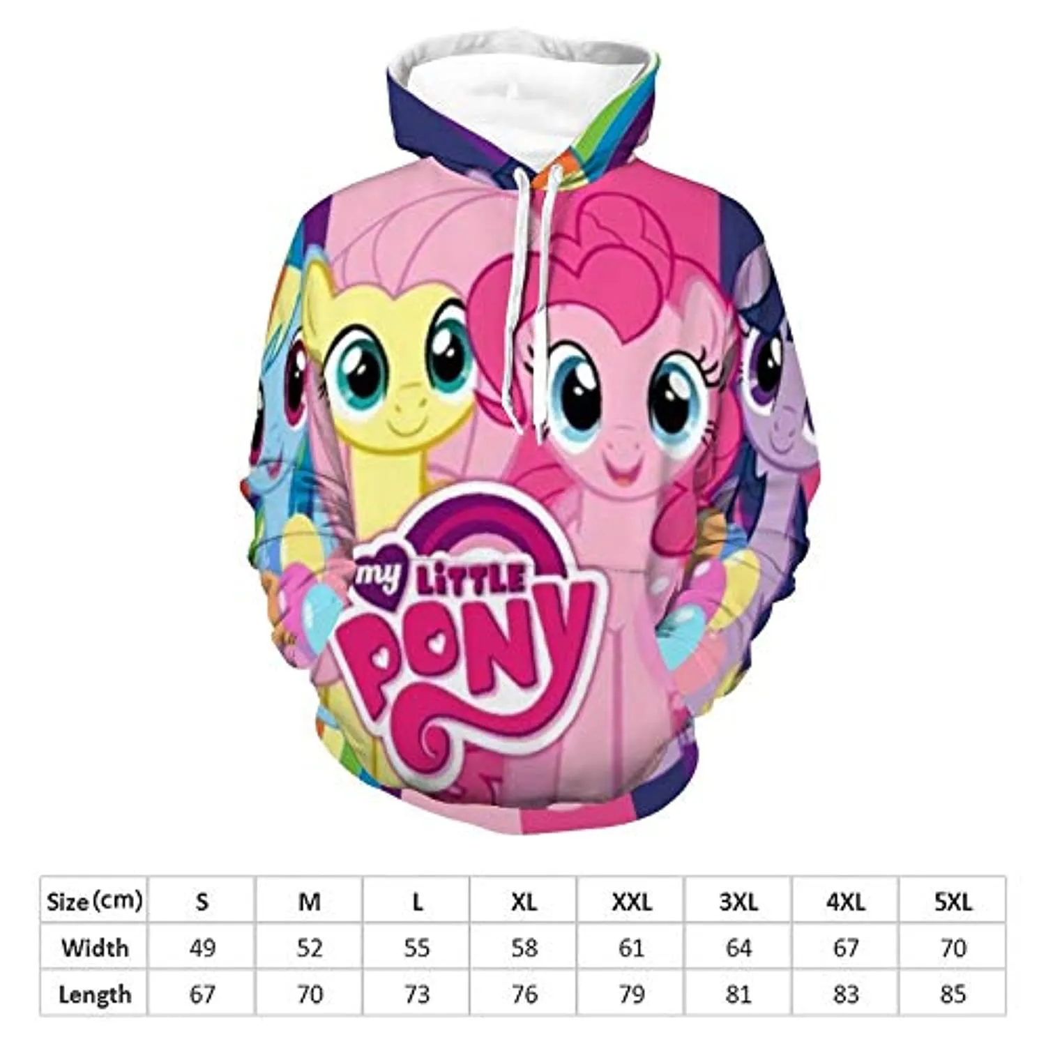 My Little Pony Hoodies - Pinkie Pie Fluttershy Unisex 3D Print Casual Pullover Sweater