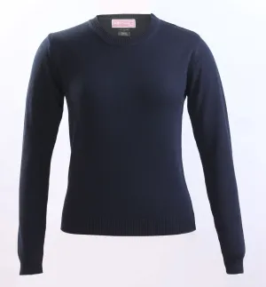 Navy V-neck Cotton Knit sweater V-12