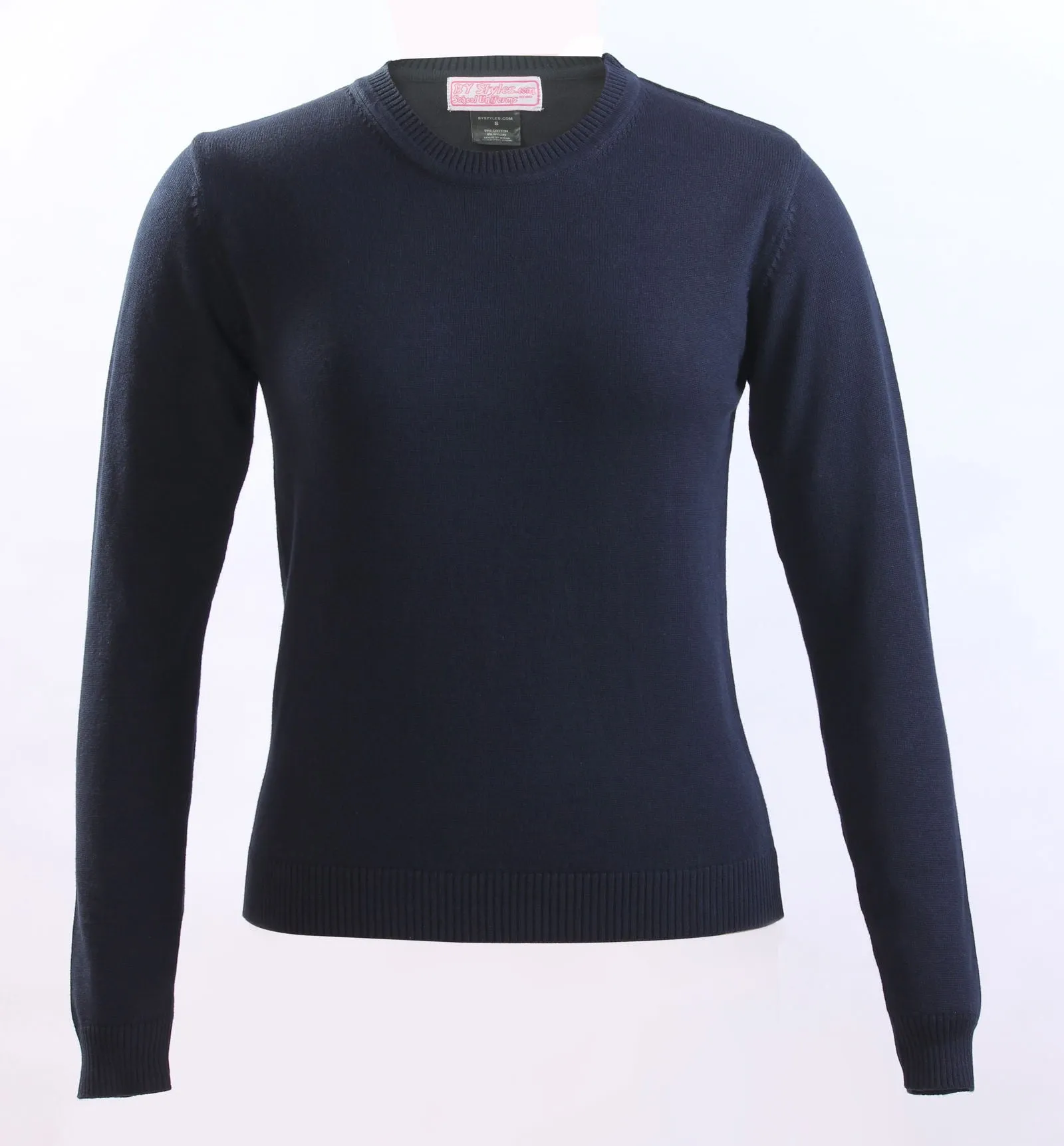 Navy V-neck Cotton Knit sweater V-12